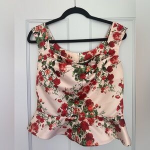 Damaris Bailey Rosso Top Garden Floral, Size Large NWT!